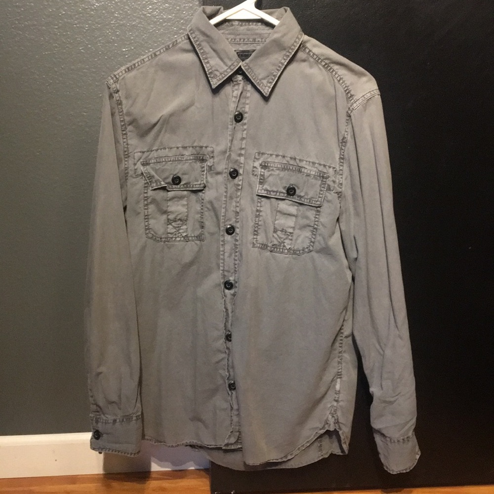 Converse Grey Button Up Shirt Size Small